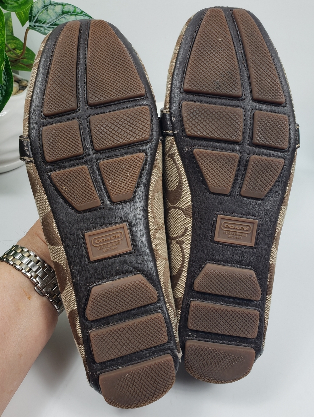 COACH Signature Canvas w/ Horsebit Buckles - Driving Loafers Classic Iconic 8 - Picture 13 of 14